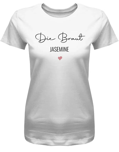 JGA Shirt mit Name Team Braut und Braut Minimalistisch Design Frauen