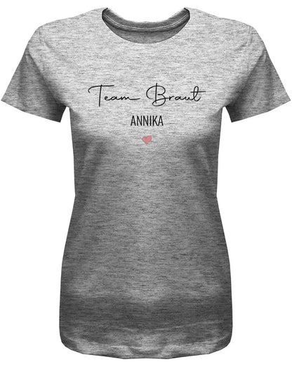 JGA Shirt mit Name Team Braut und Braut Minimalistisch Design Frauen
