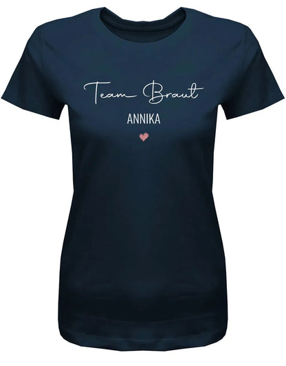JGA Shirt mit Name Team Braut und Braut Minimalistisch Design Frauen