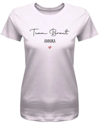 JGA Shirt mit Name Team Braut und Braut Minimalistisch Design Frauen