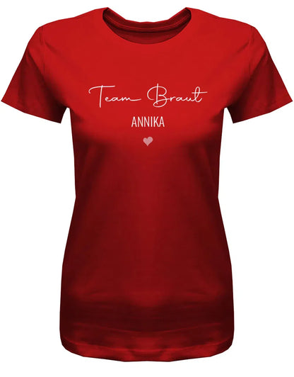 JGA Shirt mit Name Team Braut und Braut Minimalistisch Design Frauen