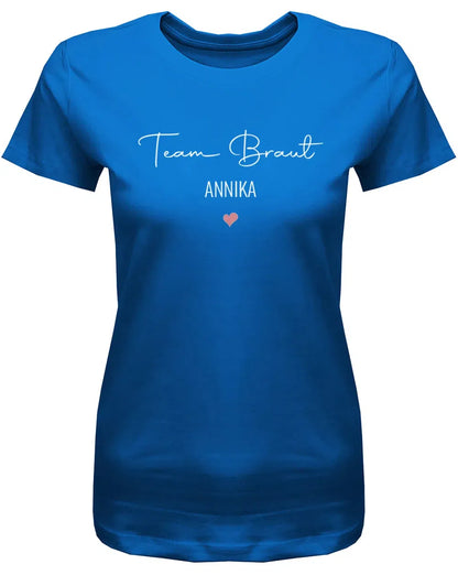 JGA Shirt mit Name Team Braut und Braut Minimalistisch Design Frauen