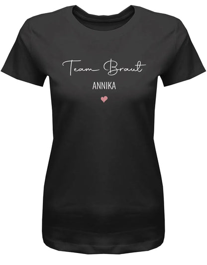 JGA Shirt mit Name Team Braut und Braut Minimalistisch Design Frauen