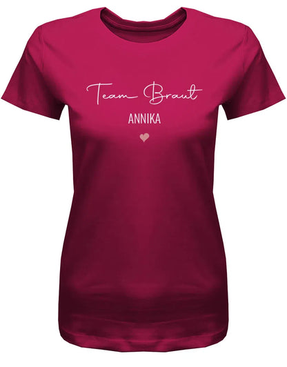 JGA Shirt mit Name Team Braut und Braut Minimalistisch Design Frauen