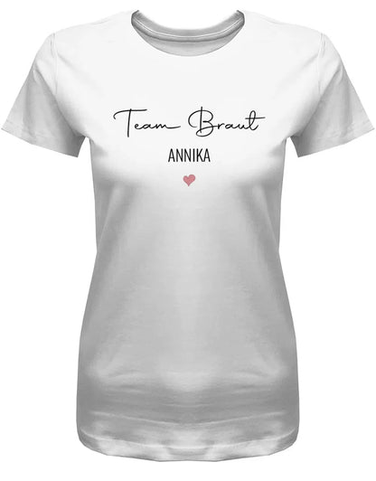 JGA Shirt mit Name Team Braut und Braut Minimalistisch Design Frauen