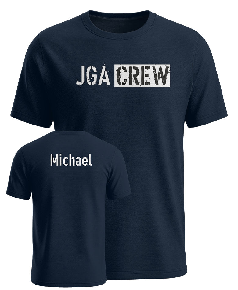 JGA Crew Shirts Set für Männer mit Wunschname personalisiert