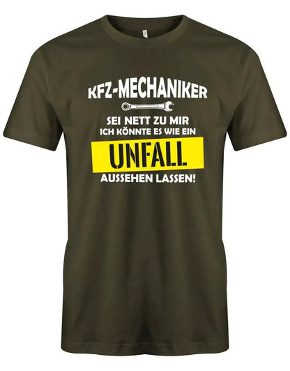 KFz Mechaniker sei nett - wie Unfall aussehen lassen - Herren T-Shirt