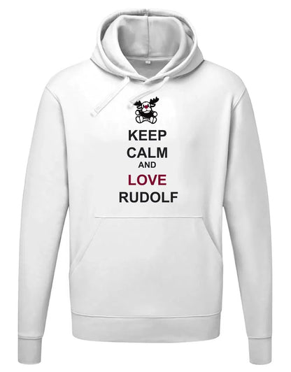 Keep Calm and love Rudolf Weihnachten Hoodie Unisex