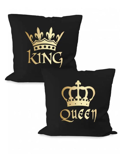 King und Queen Krone Partner Couple Kissen Set