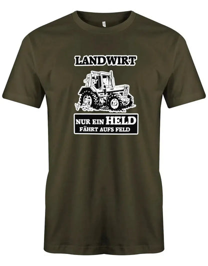 Landwirt - Nur ein Held fährt aufs Feld - Bauer - Herren T-Shirt