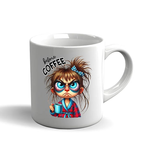 Stimmungswechsel Tasse – Frau Vor dem Kaffee