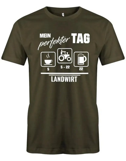 Mein perfekter Tag als Landwirt Traktor Bier - Herren T-Shirt