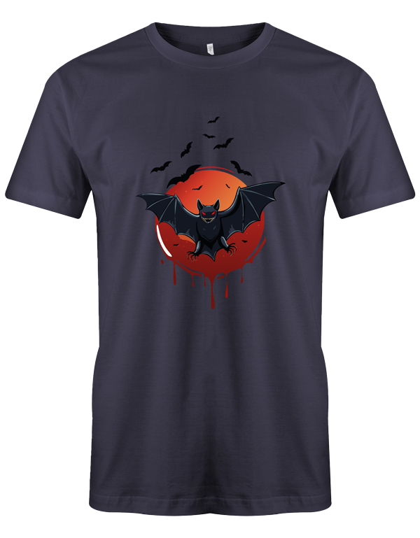 T-shirt d'Halloween avec une grosse chauve-souris et une lune sanglante - votre T-shirt parfait pour le festival effrayant ! 