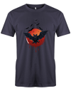 T-shirt d'Halloween avec une grosse chauve-souris et une lune sanglante - votre T-shirt parfait pour le festival effrayant ! 