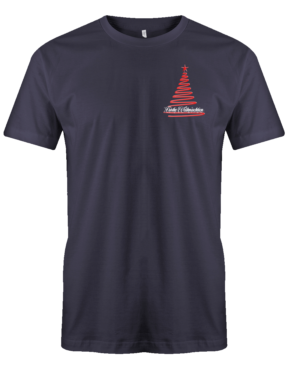 Frohe Weihnachten Tannenbaum Brustmotiv Herren T Shirt