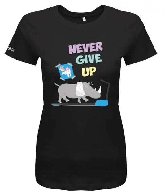 Never give up Nashorn - Damen T-Shirt