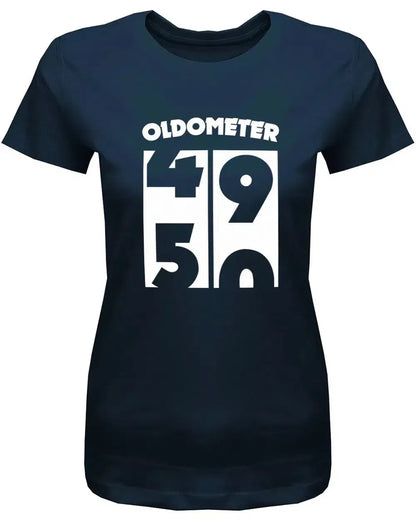 Oldometer Wechsel von 49 auf 50 Jahre - 50 Geburtstag Shirt Frau