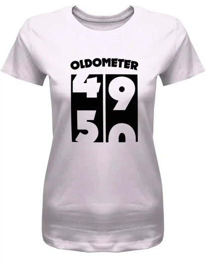 Oldometer Wechsel von 49 auf 50 Jahre - 50 Geburtstag Shirt Frau