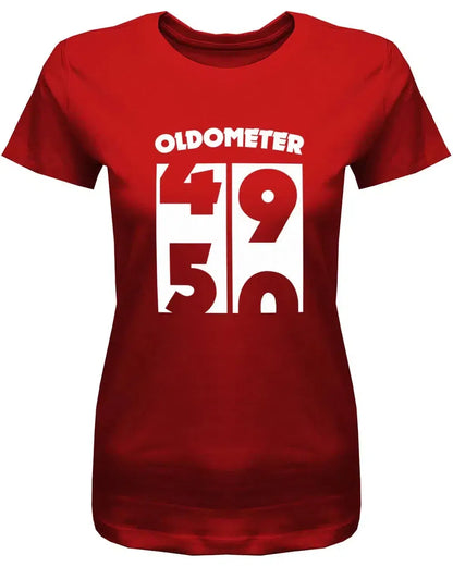 Oldometer Wechsel von 49 auf 50 Jahre - 50 Geburtstag Shirt Frau