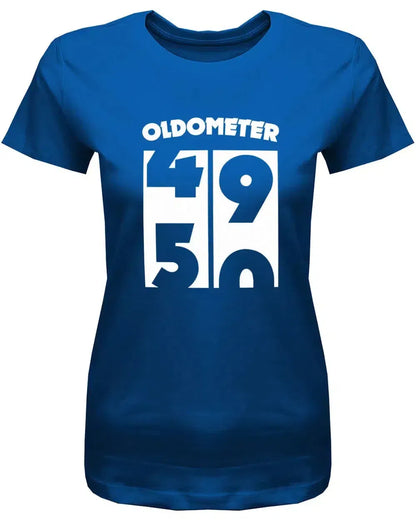 Oldometer Wechsel von 49 auf 50 Jahre - 50 Geburtstag Shirt Frau