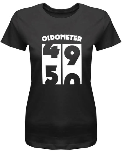 Oldometer Wechsel von 49 auf 50 Jahre - 50 Geburtstag Shirt Frau