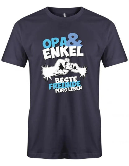 Opa Herren T-Shirt - Opa und Enkel beste Freunde fürs Leben - Fäuste - Geschenk für Opa