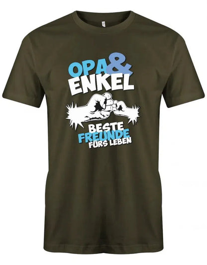 Opa Herren T-Shirt - Opa und Enkel beste Freunde fürs Leben - Fäuste - Geschenk für Opa