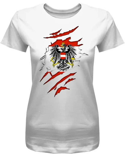 Österreich Shirt aufgerissen - Austria - EM WM - Fan - Damen T-Shirt