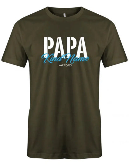 Papa Kind Name Geburtsjahr - Papa Shirt Herren