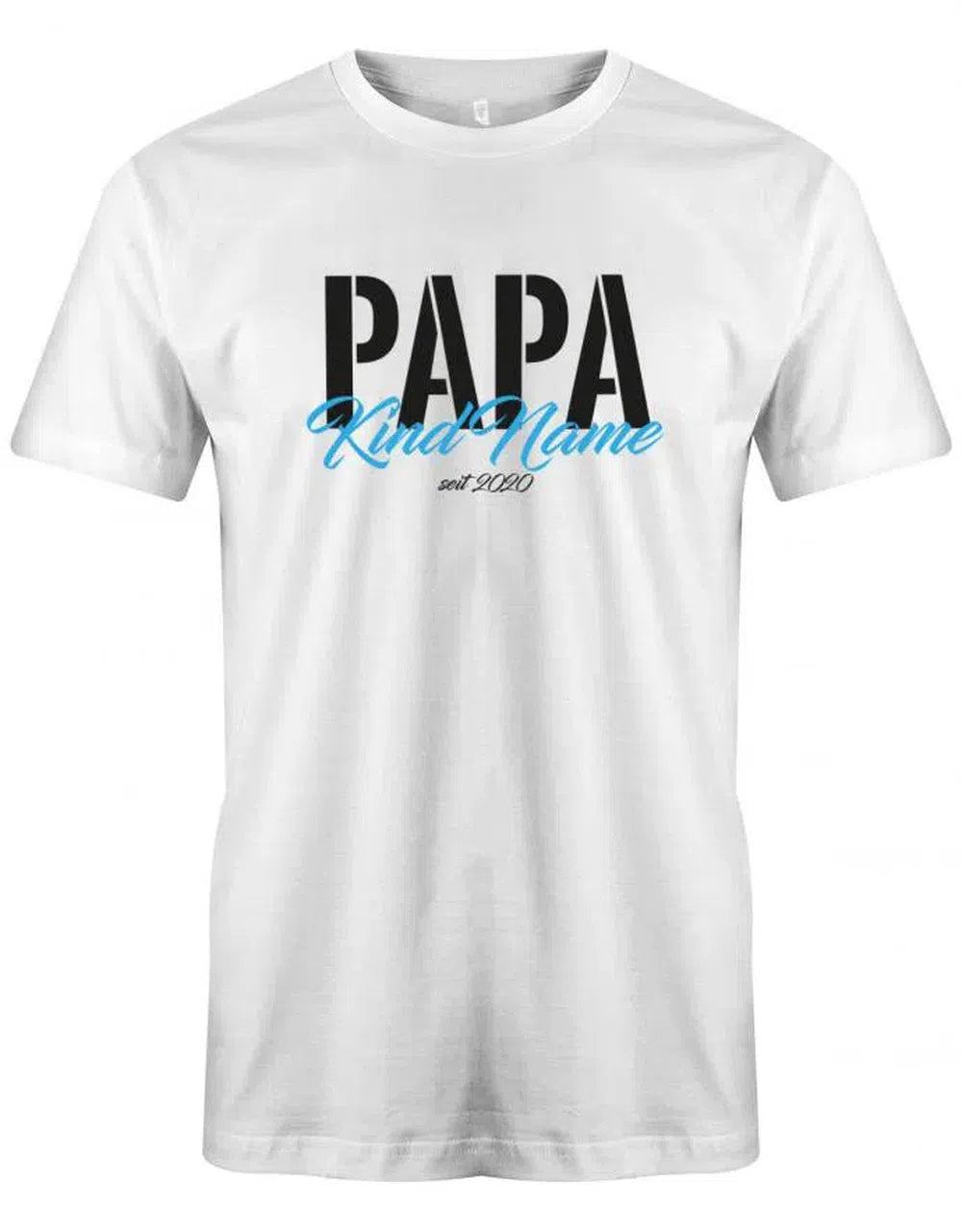 Papa Kind Name Geburtsjahr - Papa Shirt Herren