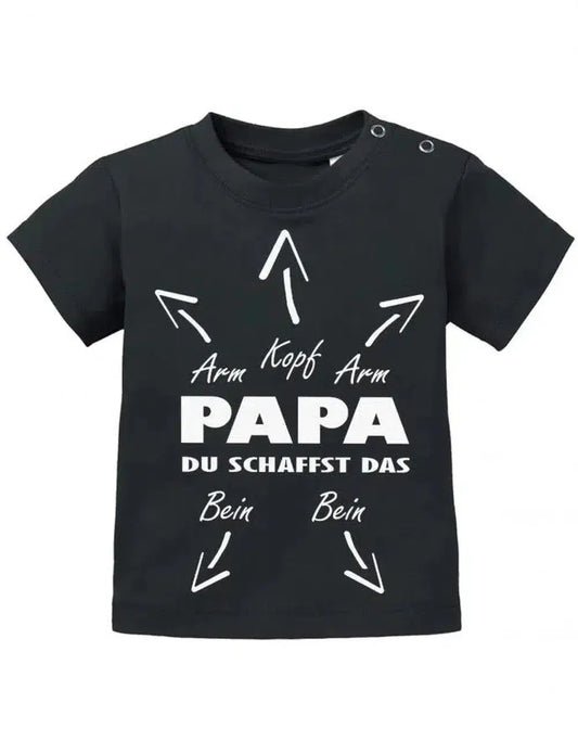 Papa du schaffst das - zur Geburt - Baby T-Shirt