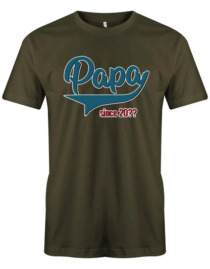 Papa since Wunschjahr College Style - Papa Shirt Herren