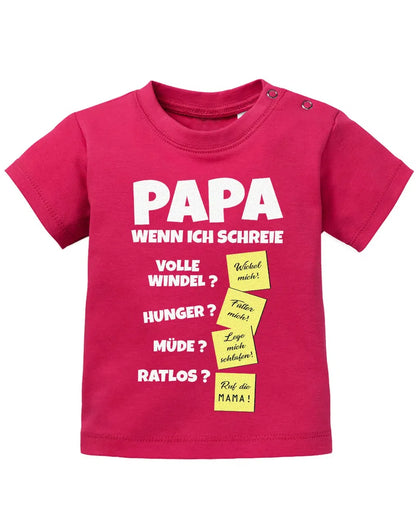 Papa wenn ich schreie Lösungen Notizen - Baby Sprüche Shirt