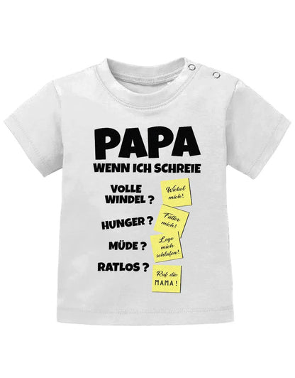 Papa wenn ich schreie Lösungen Notizen - Baby Sprüche Shirt