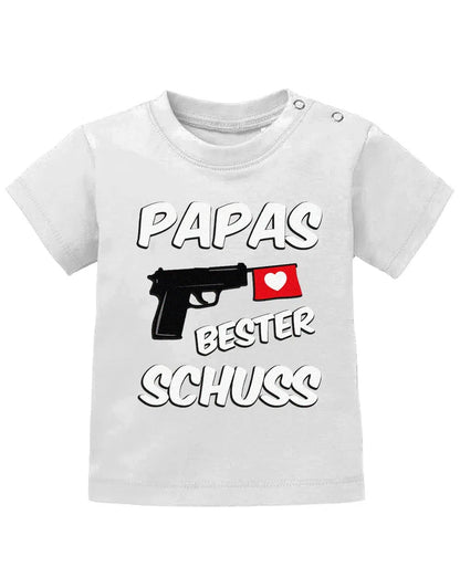 Papas bester Schuss - Baby Sprüche Shirt