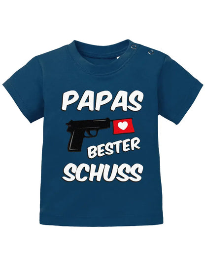 Papas bester Schuss - Baby Sprüche Shirt