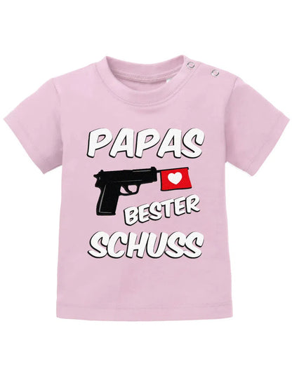 Papas bester Schuss - Baby Sprüche Shirt