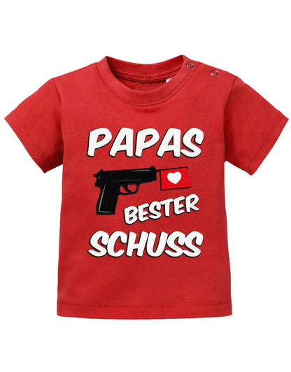Papas bester Schuss - Baby Sprüche Shirt