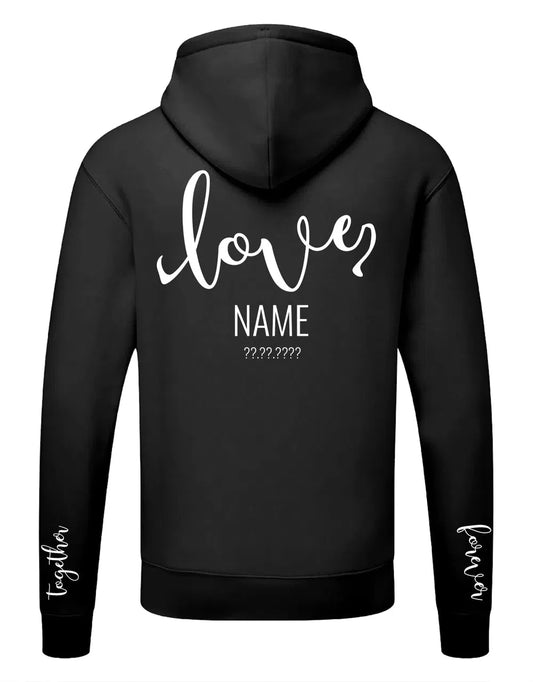 Pärchen Hoodie Love personalisiert mit Namen