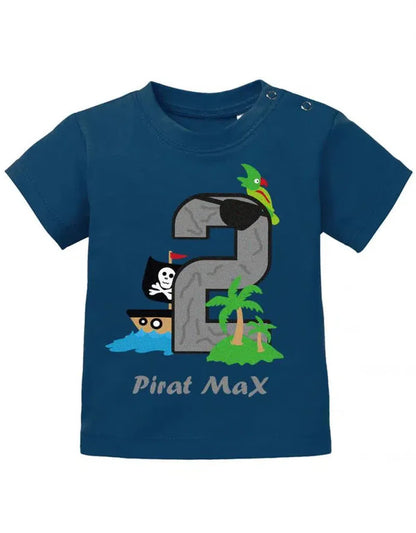 Pirat 2 Geburtstag mit Wunschname - Geburtstag Shirt 2 - Baby T-Shirt