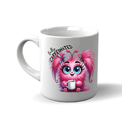 Doppelmotiv Tasse – Plüschmonster nach dem Kaffee