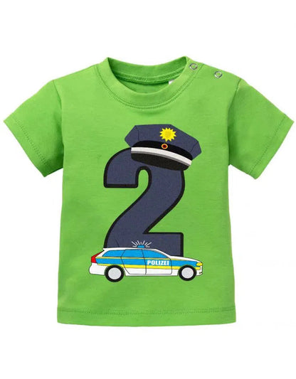 Polizei 2 Geburtstag - Geburtstag Shirt 2 - Baby T-Shirt