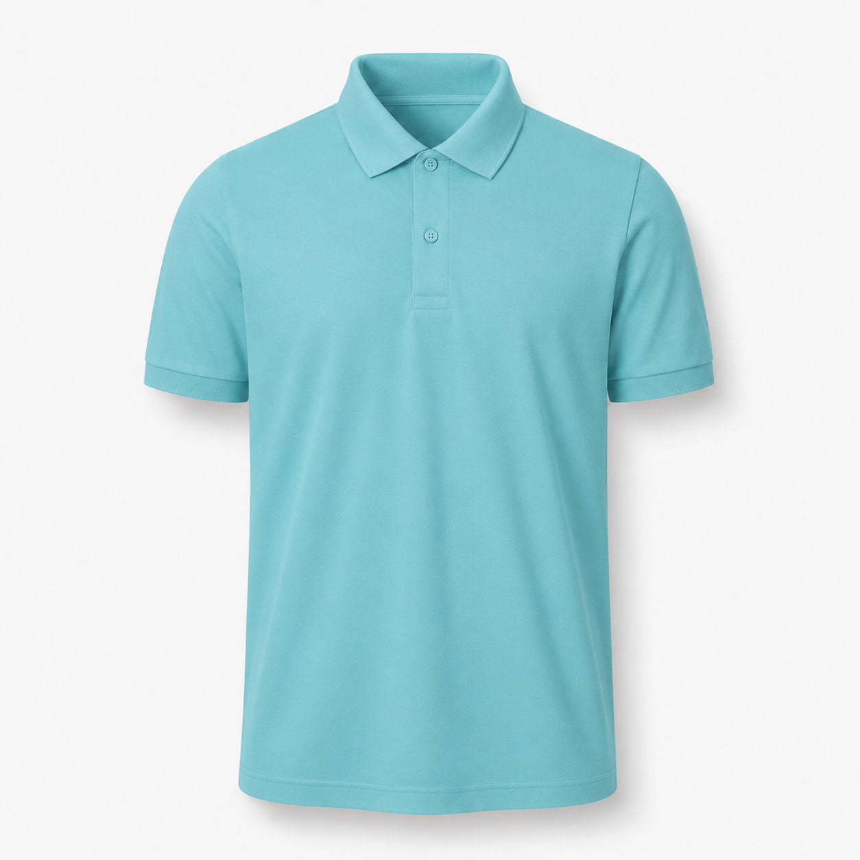 Herren Poloshirt unbedruckt in Meta Turquoise