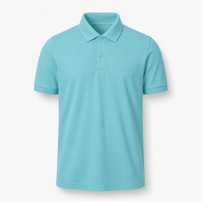 Herren Poloshirt unbedruckt in Meta Turquoise