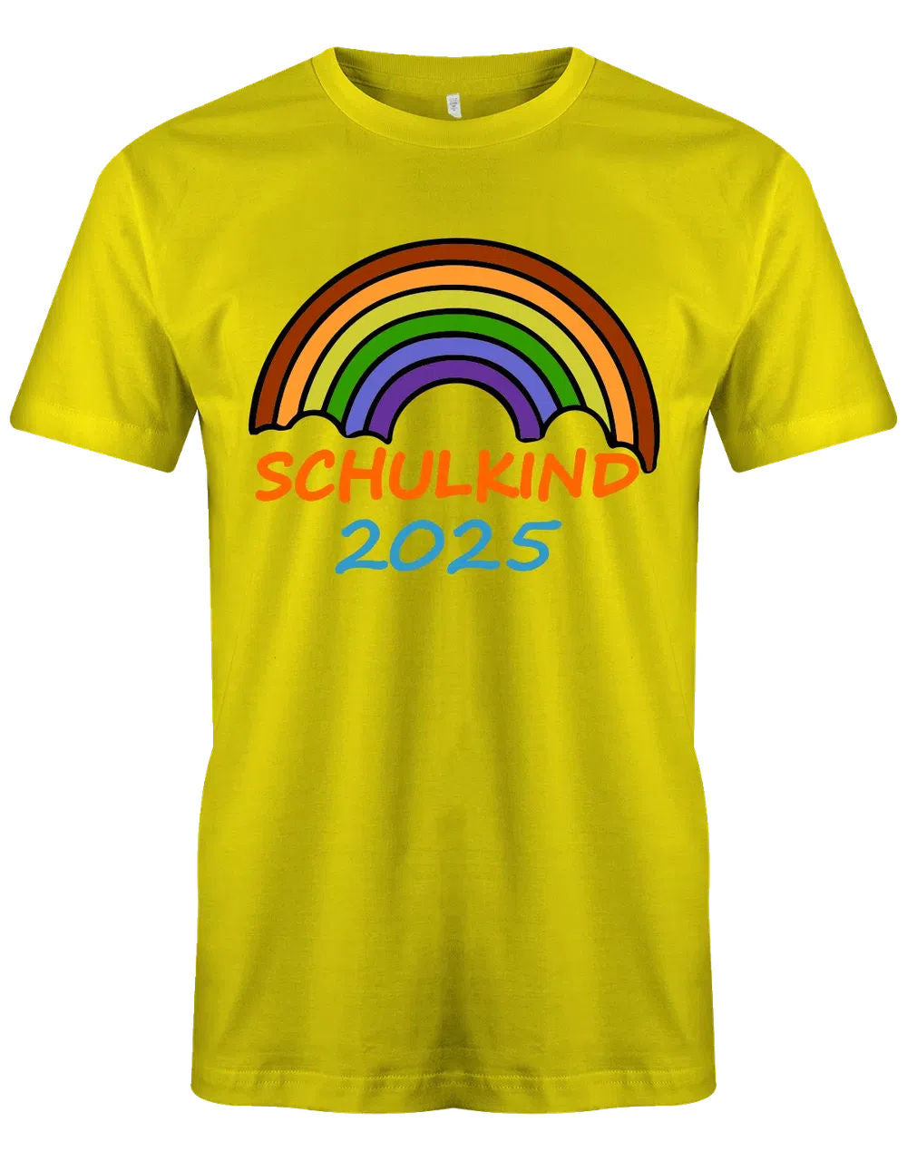Regenbogen Schulkind mit [Wunschjahr] - Kinder T-Shirt gelb