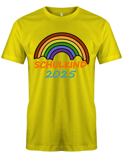 Regenbogen Schulkind mit [Wunschjahr] - Kinder T-Shirt gelb