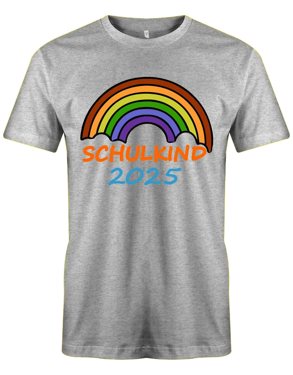Regenbogen Schulkind mit [Wunschjahr] - Kinder T-Shirt grau
