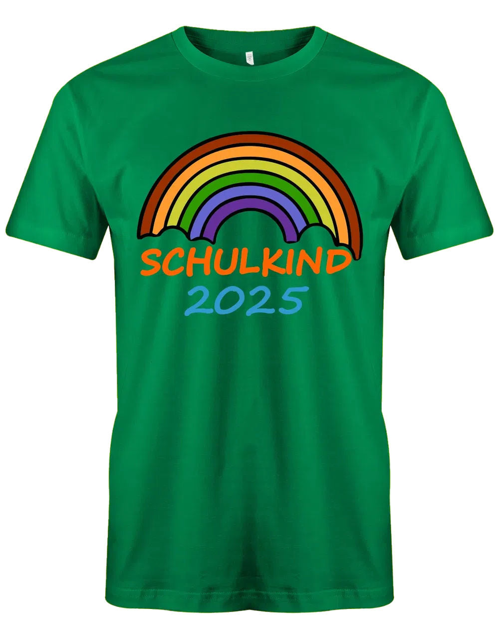 Regenbogen Schulkind mit [Wunschjahr] - Kinder T-Shirt grün