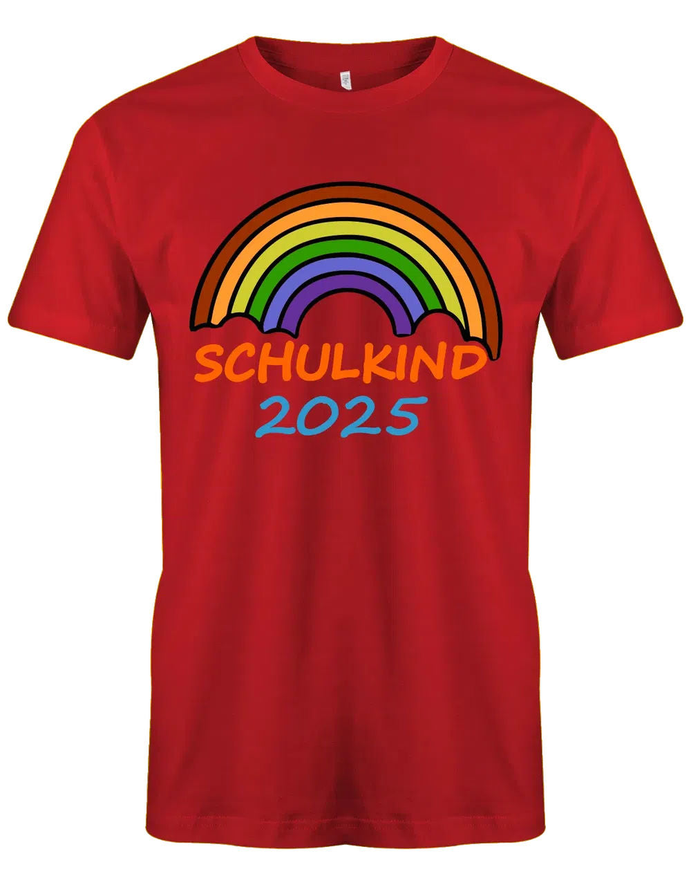 Regenbogen Schulkind mit [Wunschjahr] - Kinder T-Shirt rot