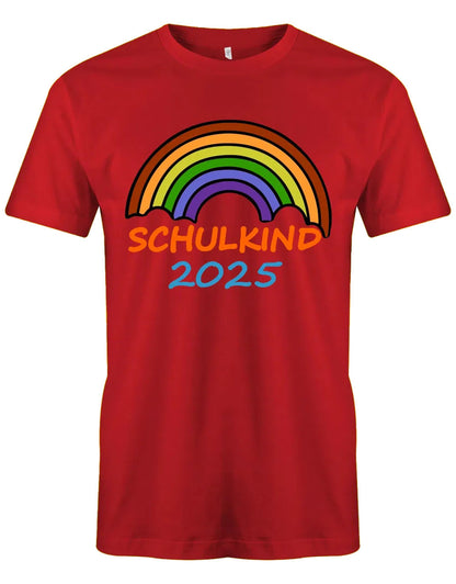 Regenbogen Schulkind mit [Wunschjahr] - Kinder T-Shirt rot